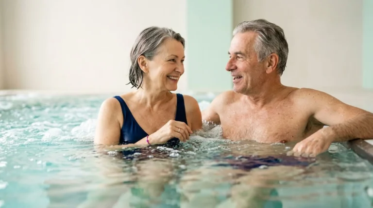 senior, jacuzzi, basen